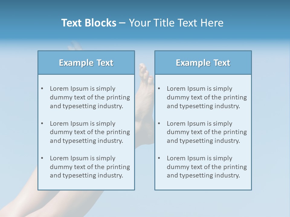 Close-Up Of Slim Legs Of Female Over Blue Sky Enjoying Summer PowerPoint Template