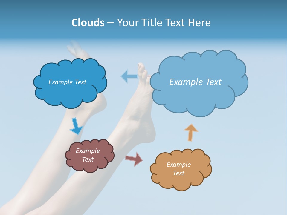 Close-Up Of Slim Legs Of Female Over Blue Sky Enjoying Summer PowerPoint Template