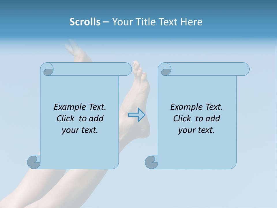 Close-Up Of Slim Legs Of Female Over Blue Sky Enjoying Summer PowerPoint Template