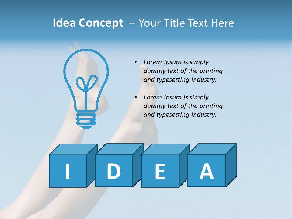 Close-Up Of Slim Legs Of Female Over Blue Sky Enjoying Summer PowerPoint Template