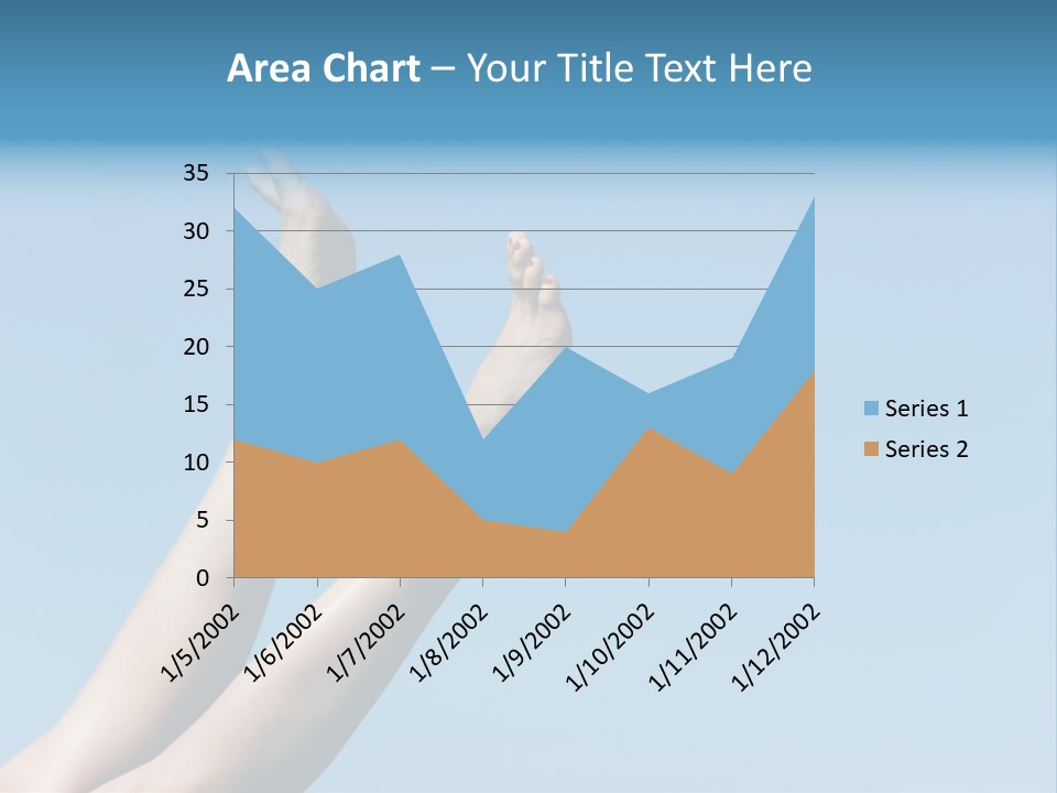 Close-Up Of Slim Legs Of Female Over Blue Sky Enjoying Summer PowerPoint Template