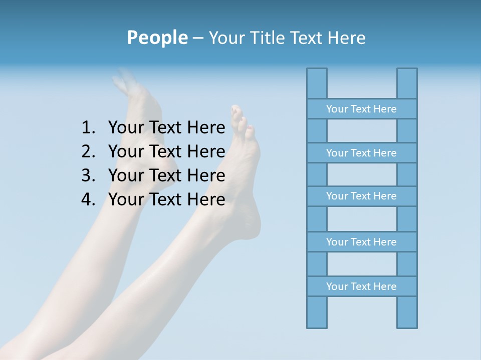 Close-Up Of Slim Legs Of Female Over Blue Sky Enjoying Summer PowerPoint Template