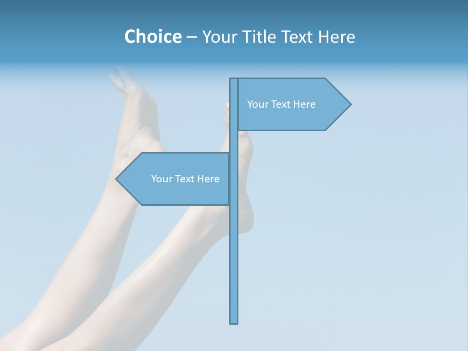 Close-Up Of Slim Legs Of Female Over Blue Sky Enjoying Summer PowerPoint Template