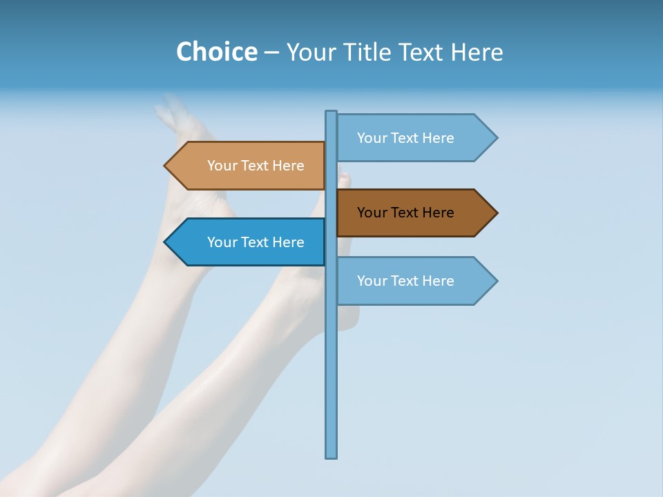 Close-Up Of Slim Legs Of Female Over Blue Sky Enjoying Summer PowerPoint Template