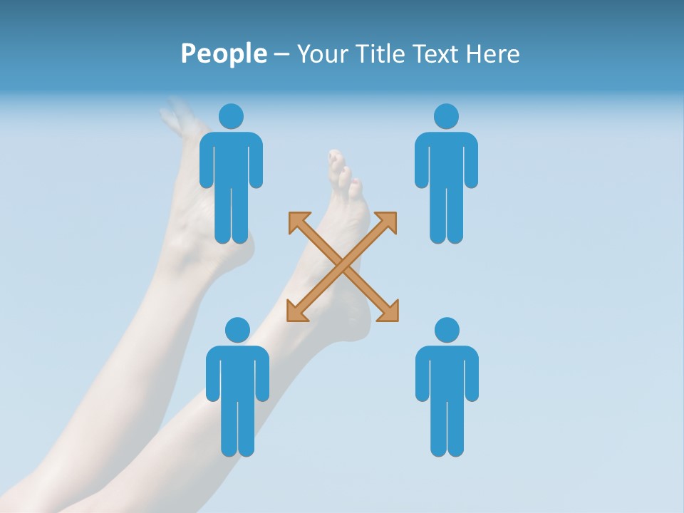 Close-Up Of Slim Legs Of Female Over Blue Sky Enjoying Summer PowerPoint Template