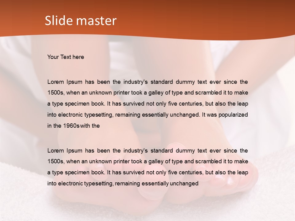 A Woman's Bare Feet On A White Towel PowerPoint Template