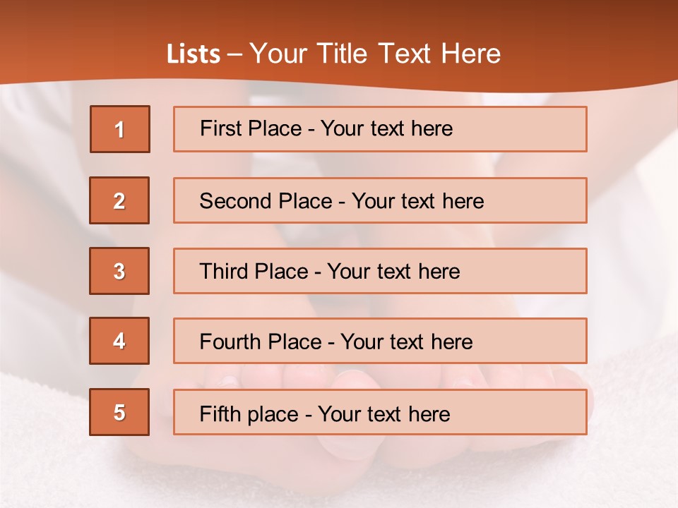 A Woman's Bare Feet On A White Towel PowerPoint Template