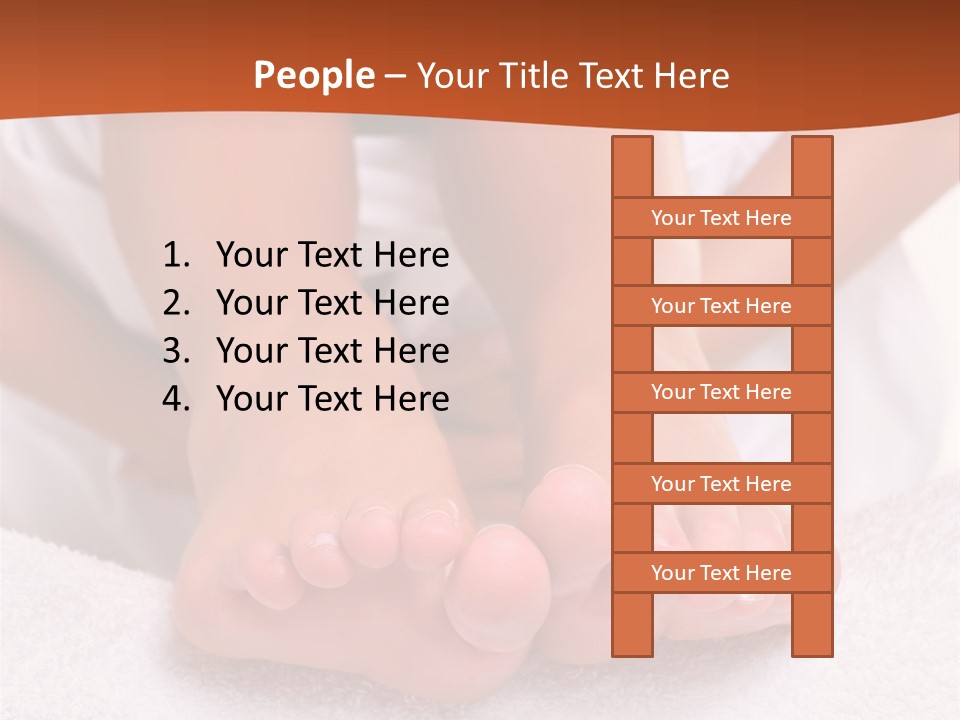 A Woman's Bare Feet On A White Towel PowerPoint Template
