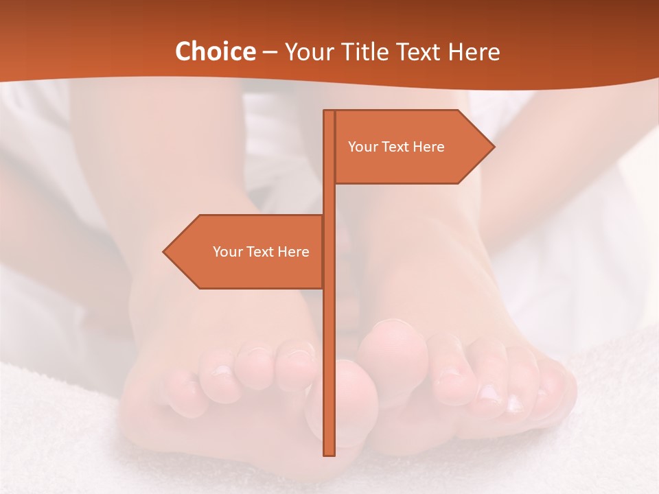 A Woman's Bare Feet On A White Towel PowerPoint Template