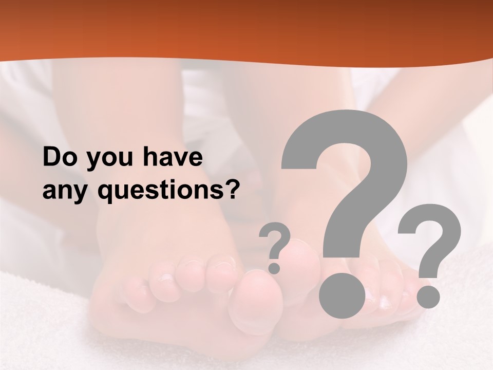 A Woman's Bare Feet On A White Towel PowerPoint Template