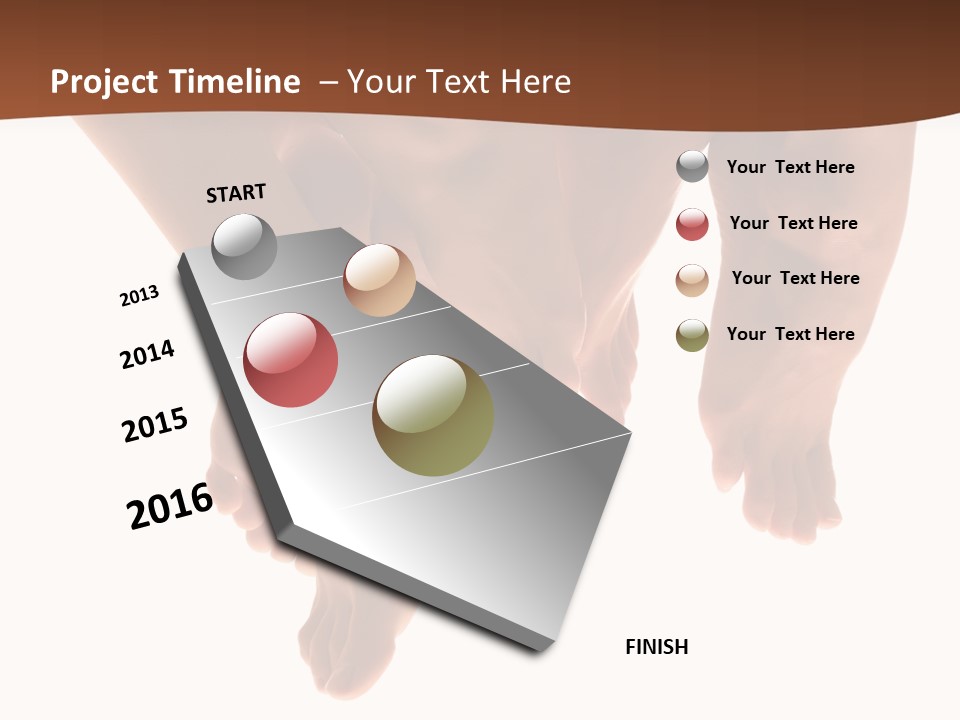 Beautiful Graceful Female Feet, Isolated On A White Background, Please See Some Of My Other Parts Of A Body Images: PowerPoint Template