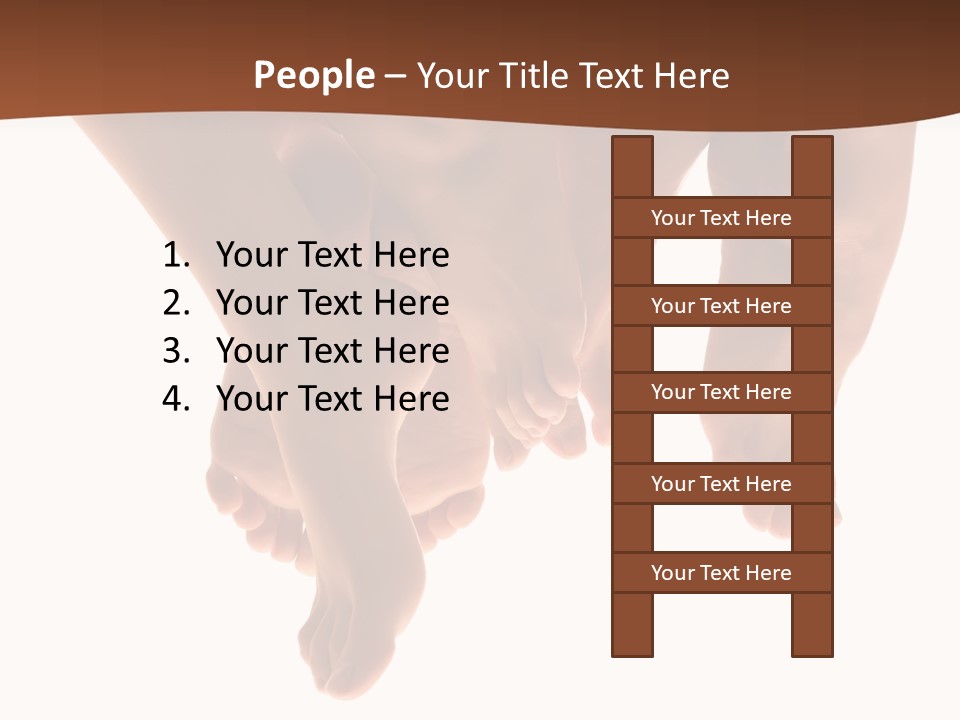 Beautiful Graceful Female Feet, Isolated On A White Background, Please See Some Of My Other Parts Of A Body Images: PowerPoint Template