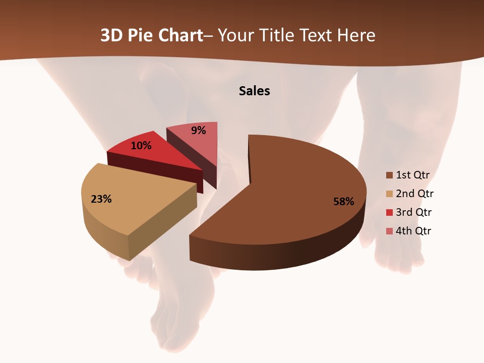 Beautiful Graceful Female Feet, Isolated On A White Background, Please See Some Of My Other Parts Of A Body Images: PowerPoint Template