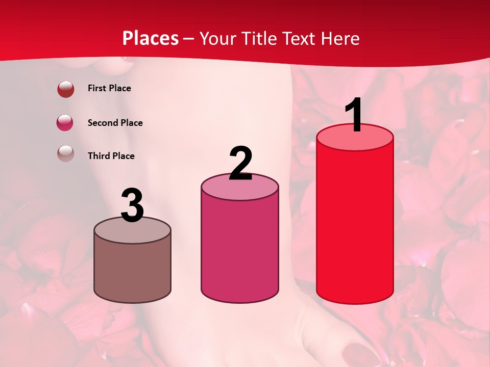 Pair Of Well-Groomed Feet Against From Petals Of Red Roses PowerPoint Template