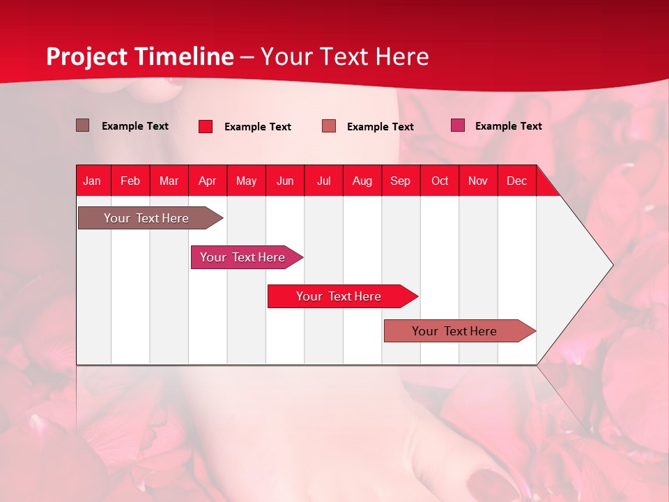 Pair Of Well-Groomed Feet Against From Petals Of Red Roses PowerPoint Template