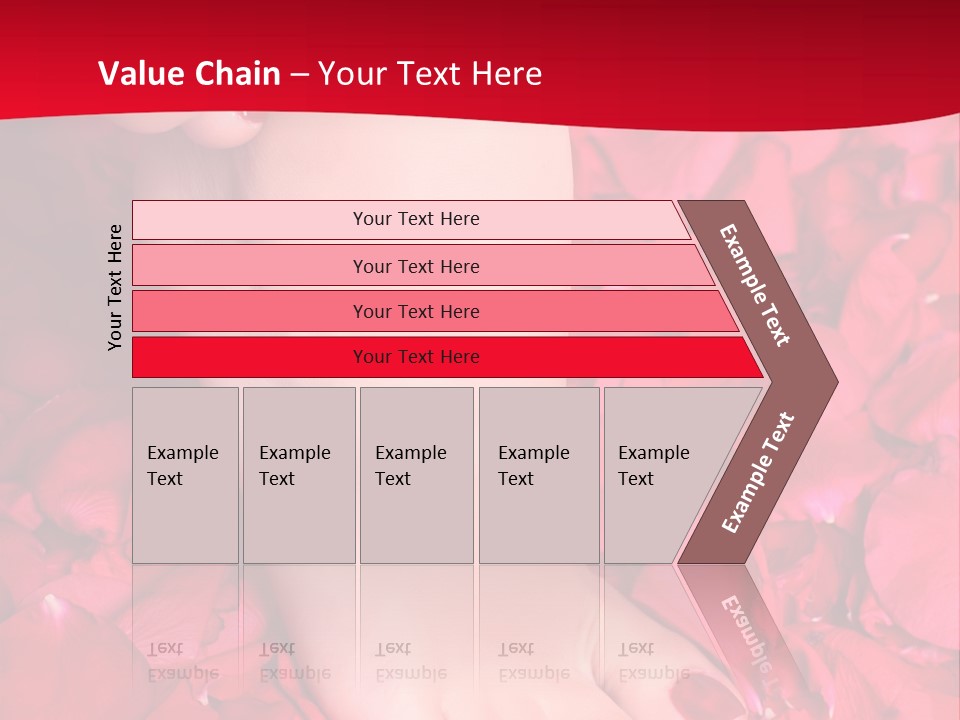 Pair Of Well-Groomed Feet Against From Petals Of Red Roses PowerPoint Template