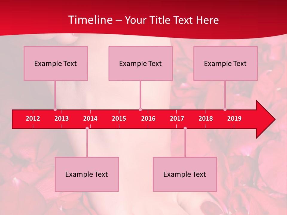 Pair Of Well-Groomed Feet Against From Petals Of Red Roses PowerPoint Template