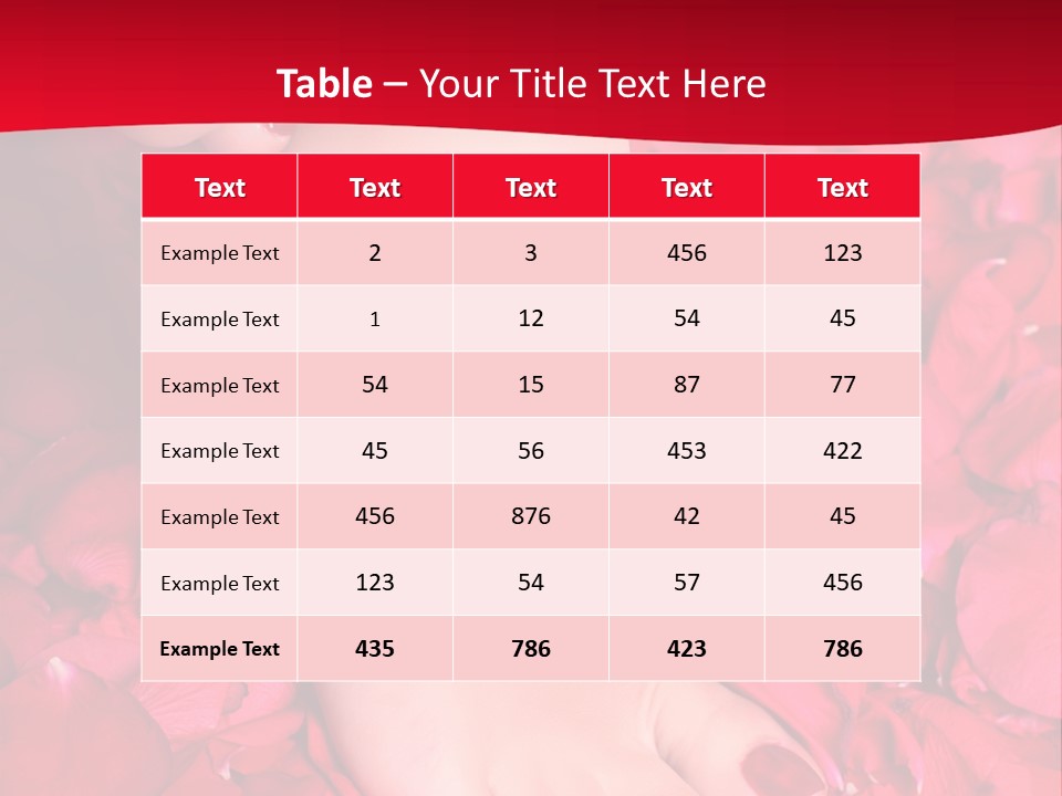 Pair Of Well-Groomed Feet Against From Petals Of Red Roses PowerPoint Template
