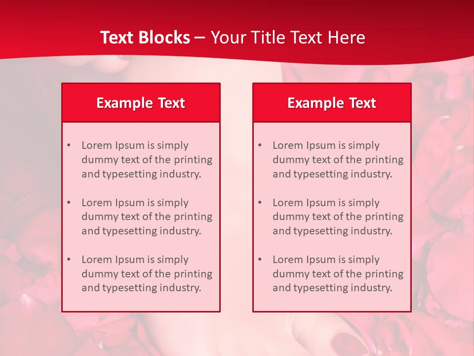 Pair Of Well-Groomed Feet Against From Petals Of Red Roses PowerPoint Template