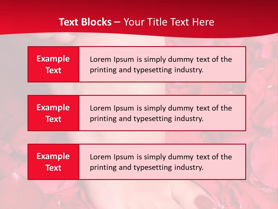Pair Of Well-Groomed Feet Against From Petals Of Red Roses PowerPoint Template