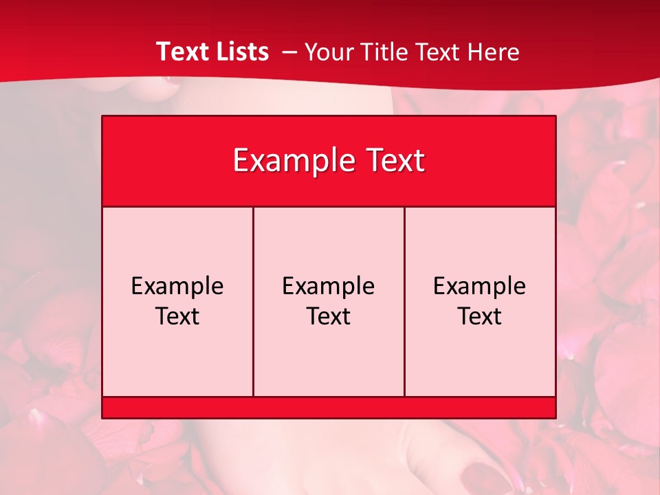 Pair Of Well-Groomed Feet Against From Petals Of Red Roses PowerPoint Template