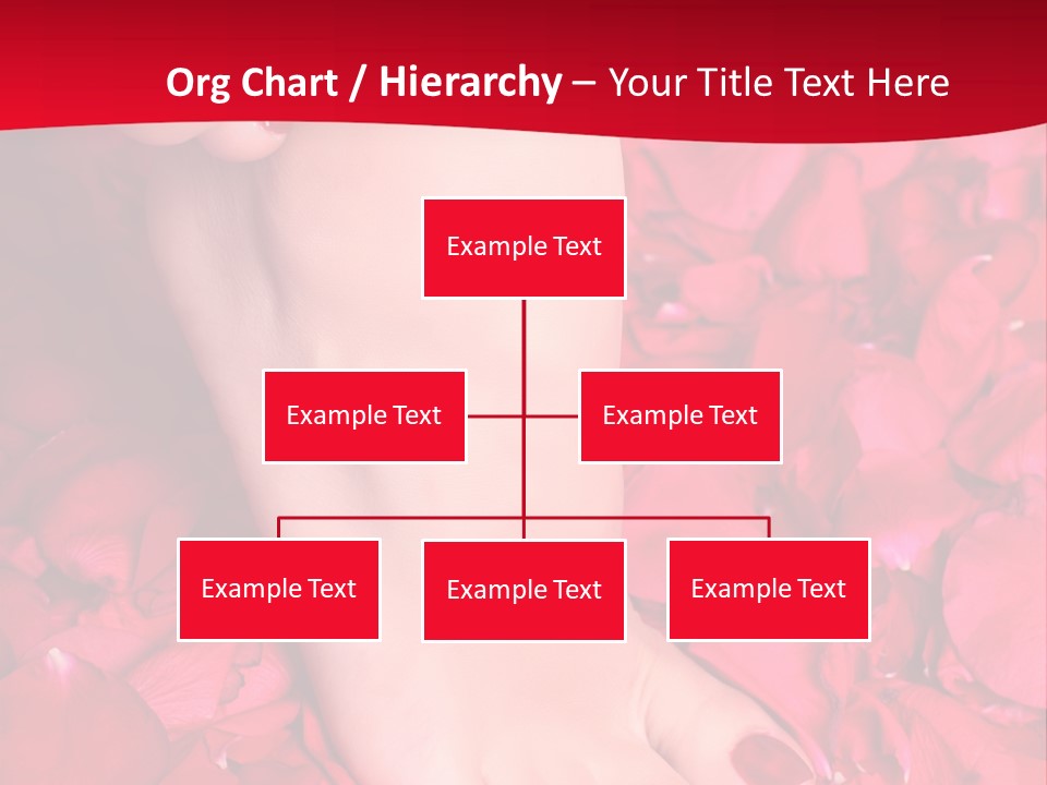 Pair Of Well-Groomed Feet Against From Petals Of Red Roses PowerPoint Template