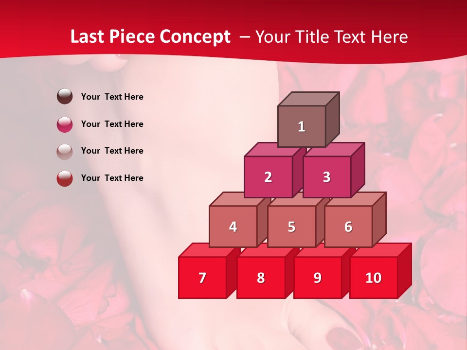 Pair Of Well-Groomed Feet Against From Petals Of Red Roses PowerPoint Template