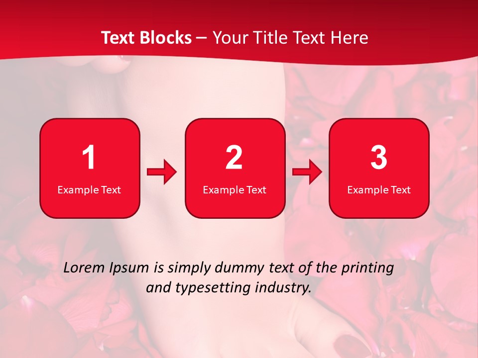 Pair Of Well-Groomed Feet Against From Petals Of Red Roses PowerPoint Template