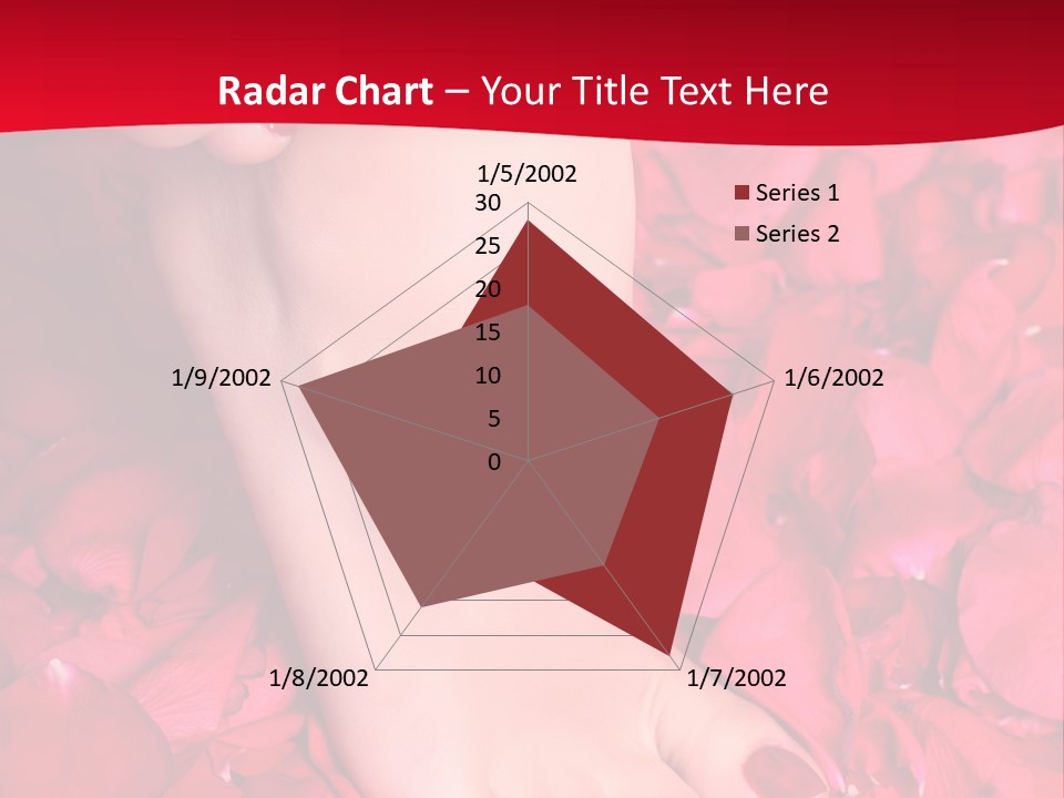 Pair Of Well-Groomed Feet Against From Petals Of Red Roses PowerPoint Template