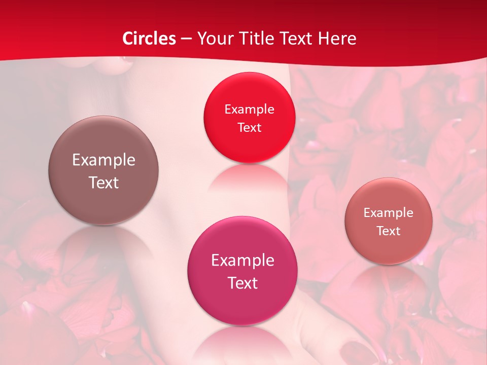 Pair Of Well-Groomed Feet Against From Petals Of Red Roses PowerPoint Template