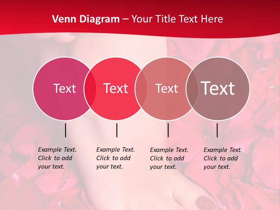 Pair Of Well-Groomed Feet Against From Petals Of Red Roses PowerPoint Template