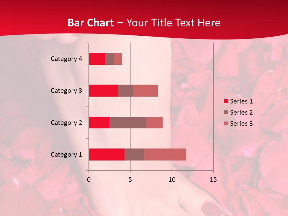 Pair Of Well-Groomed Feet Against From Petals Of Red Roses PowerPoint Template