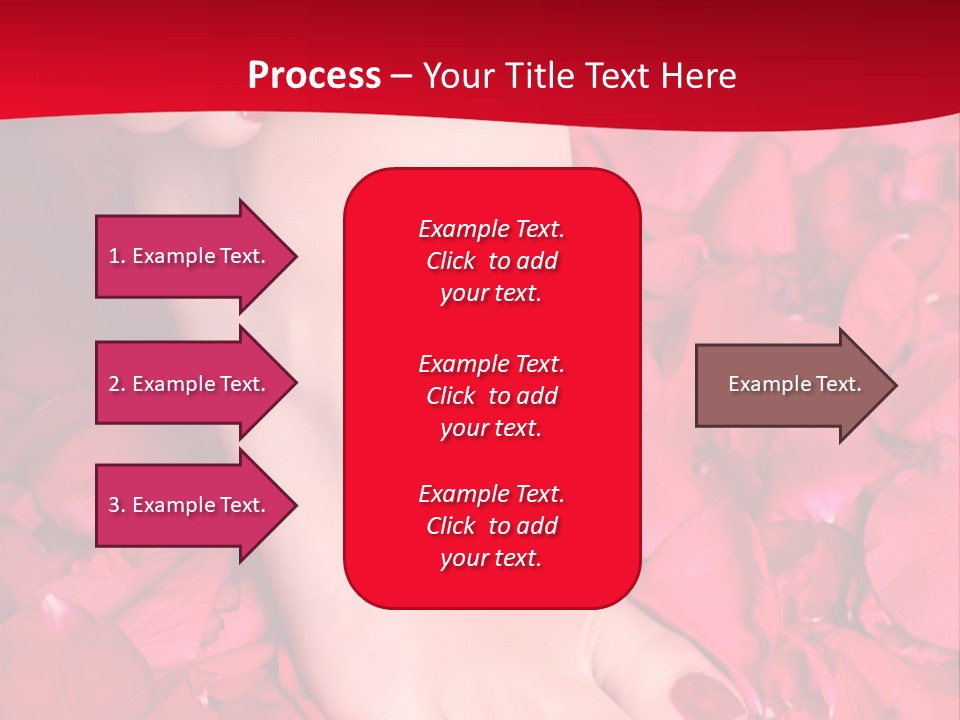 Pair Of Well-Groomed Feet Against From Petals Of Red Roses PowerPoint Template