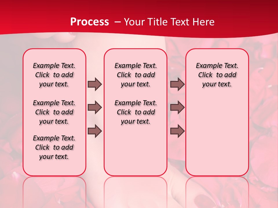 Pair Of Well-Groomed Feet Against From Petals Of Red Roses PowerPoint Template