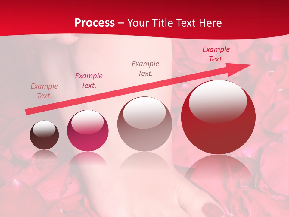 Pair Of Well-Groomed Feet Against From Petals Of Red Roses PowerPoint Template