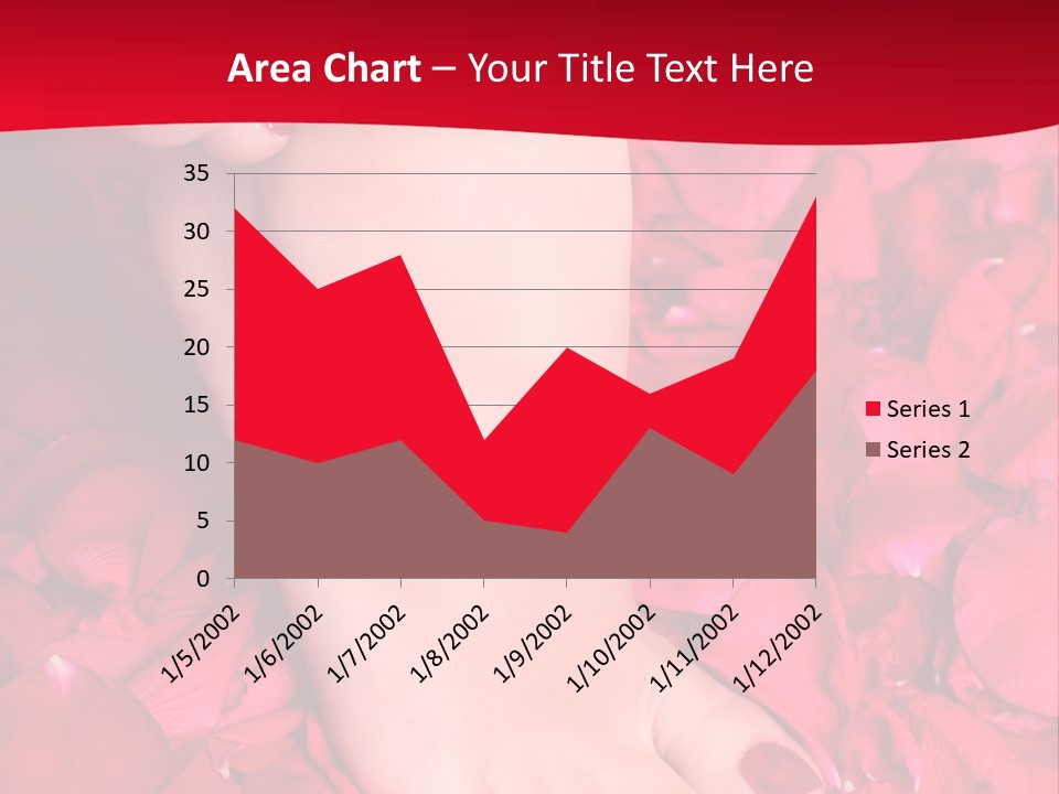 Pair Of Well-Groomed Feet Against From Petals Of Red Roses PowerPoint Template