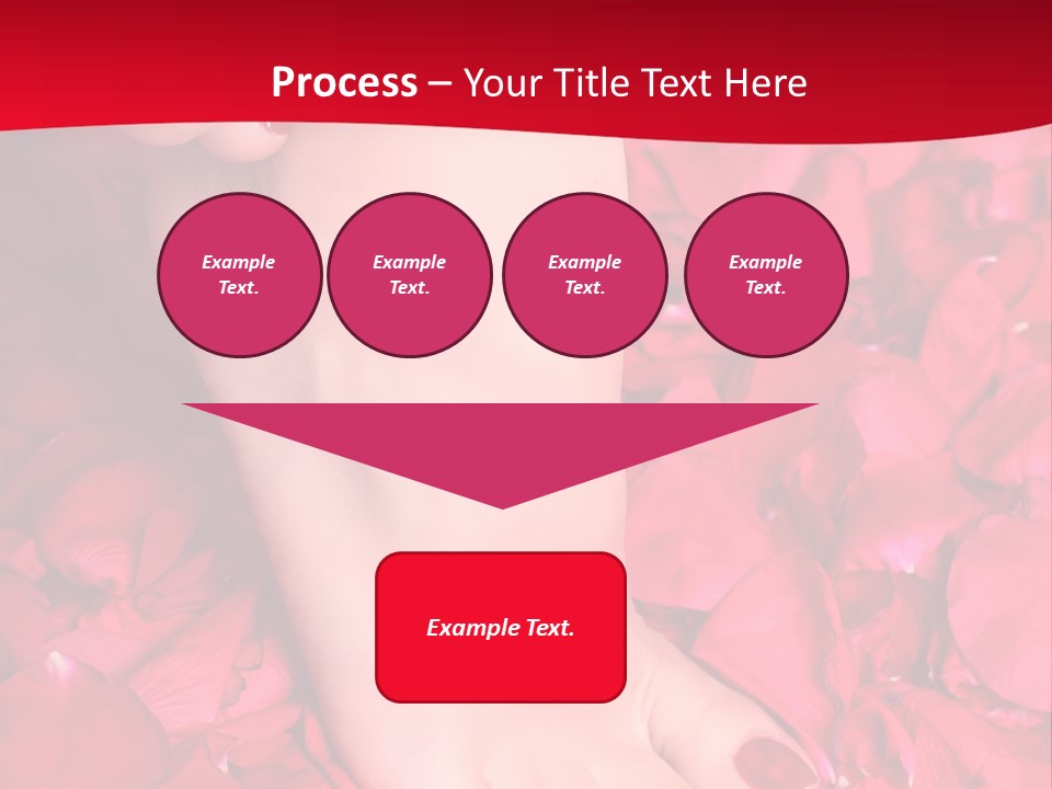 Pair Of Well-Groomed Feet Against From Petals Of Red Roses PowerPoint Template