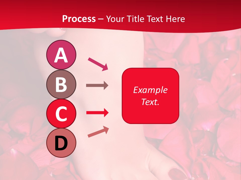 Pair Of Well-Groomed Feet Against From Petals Of Red Roses PowerPoint Template