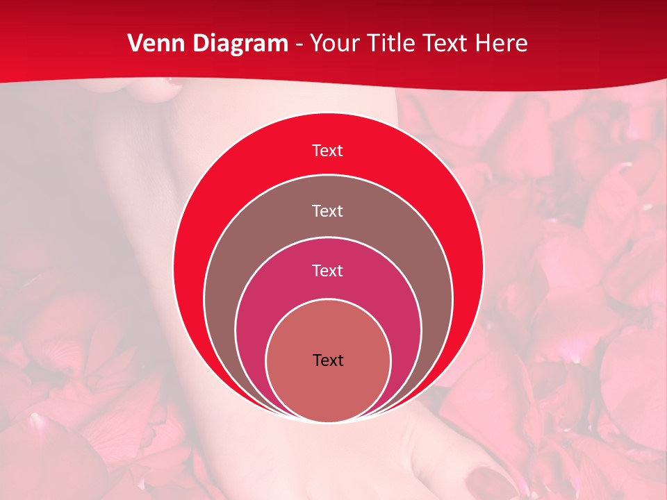 Pair Of Well-Groomed Feet Against From Petals Of Red Roses PowerPoint Template
