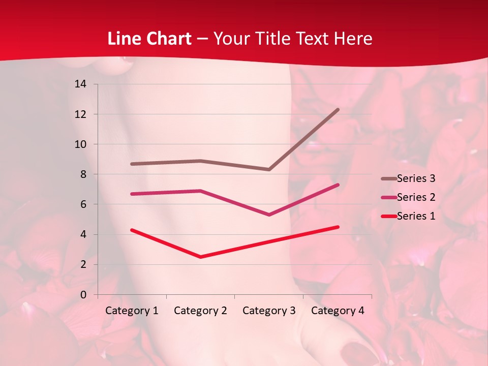 Pair Of Well-Groomed Feet Against From Petals Of Red Roses PowerPoint Template