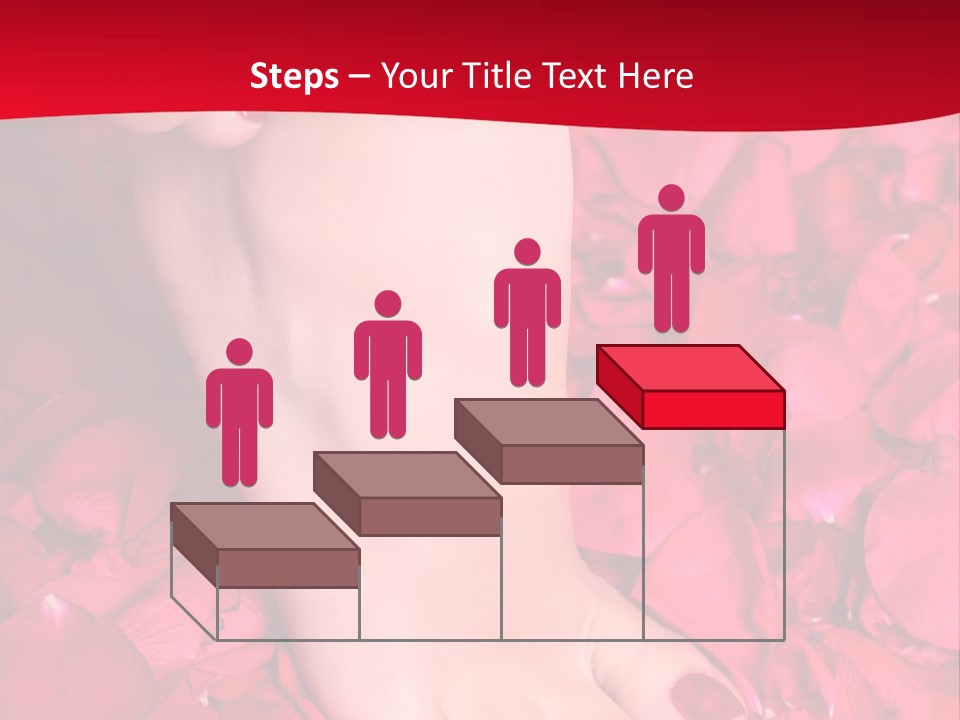 Pair Of Well-Groomed Feet Against From Petals Of Red Roses PowerPoint Template