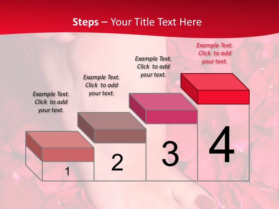 Pair Of Well-Groomed Feet Against From Petals Of Red Roses PowerPoint Template