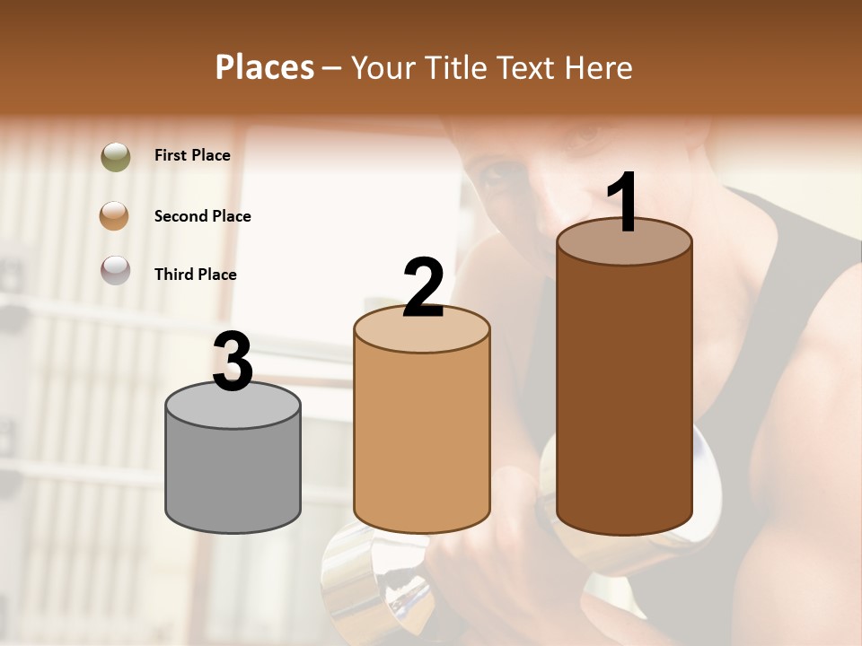 Man Having A Workout With Dumbbell In The Gym PowerPoint Template