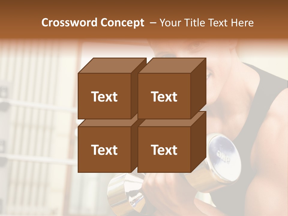 Man Having A Workout With Dumbbell In The Gym PowerPoint Template