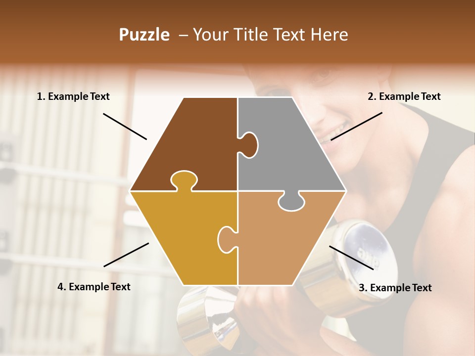 Man Having A Workout With Dumbbell In The Gym PowerPoint Template