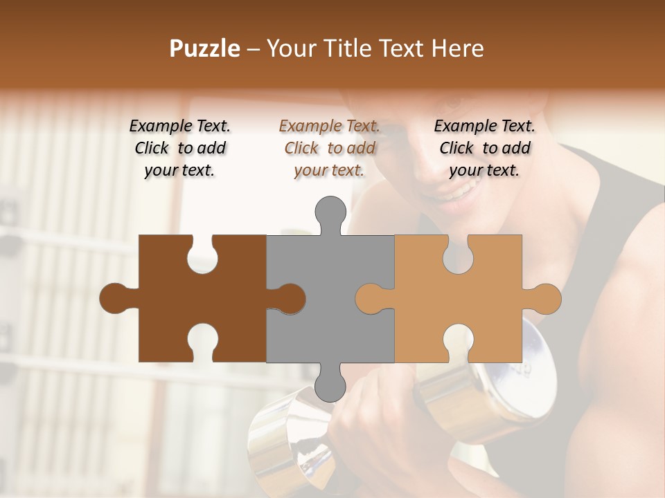 Man Having A Workout With Dumbbell In The Gym PowerPoint Template