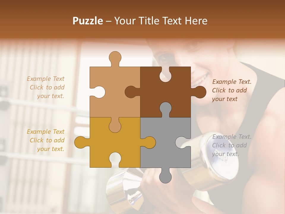 Man Having A Workout With Dumbbell In The Gym PowerPoint Template