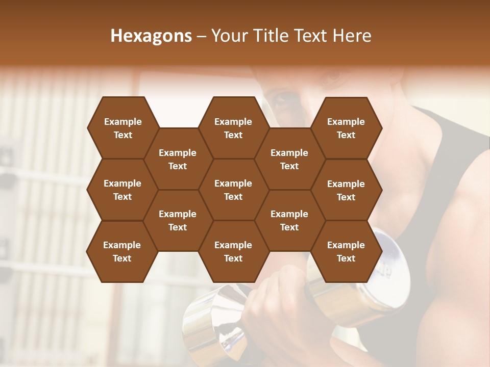 Man Having A Workout With Dumbbell In The Gym PowerPoint Template