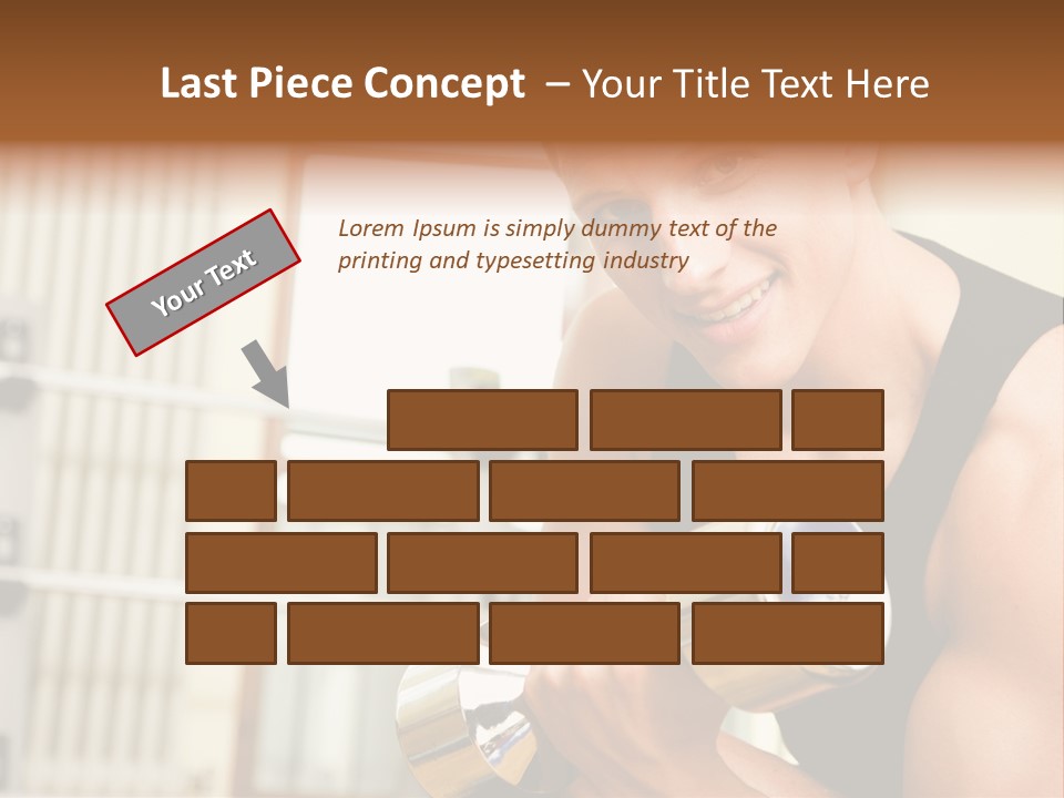 Man Having A Workout With Dumbbell In The Gym PowerPoint Template