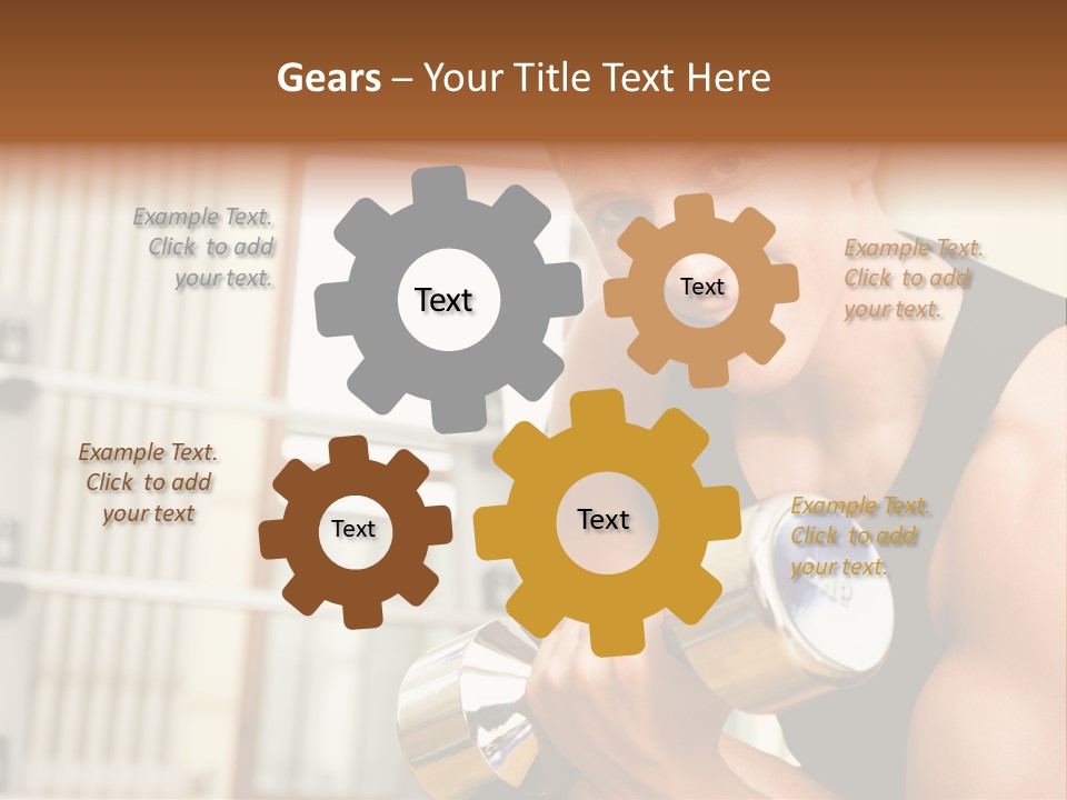 Man Having A Workout With Dumbbell In The Gym PowerPoint Template